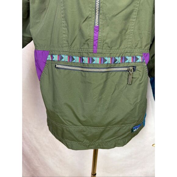 Vintage LL Bean Anorak Windbreaker Jacket Men's Small Half Zip Pullover Green - Picture 7 of 7